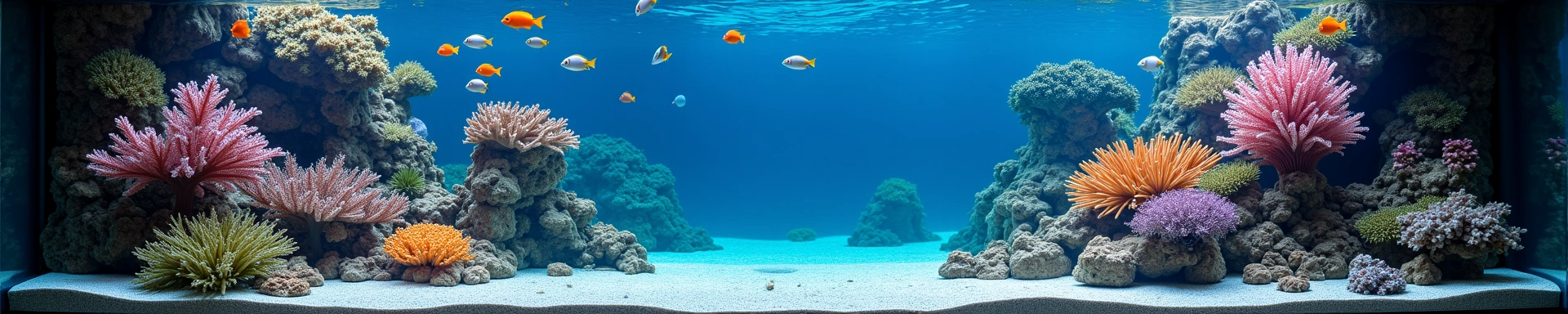 A beautifully maintained aquarium with vibrant fish and coral, representing professional services